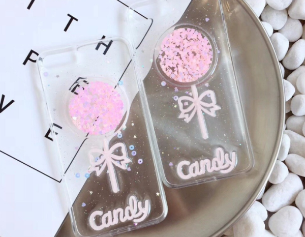 Силіконовий чохол з блискітками для iPhone 6+/6 Plus Candy