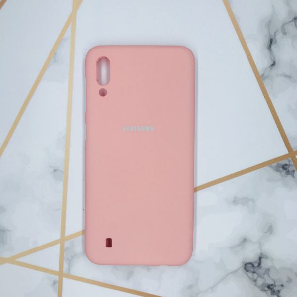 Силіконовий матовий чохол Silicone Case для Samsung Galaxy M10 Рожевий