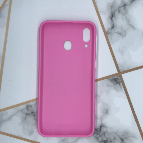 Силіконовий матовий чохол Silicone Case для Samsung Galaxy M20 Яскраво-рожевий