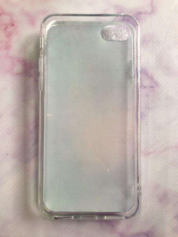Силіконовий мармуровий чохол із блискітками для iPhone 7 7s 8 8s Блакитний
