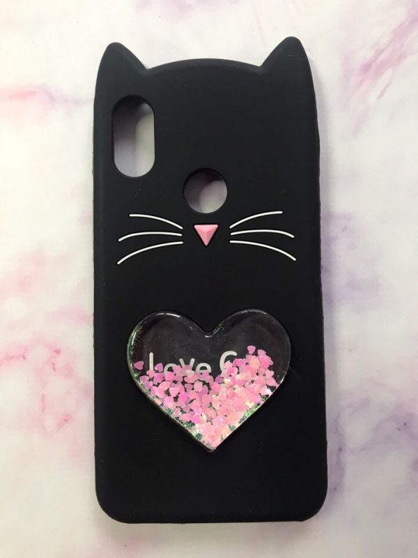 Чохол силіконовий 3D Liquid Cat для Xiaomi Redmi Note 6 Pro Чорний