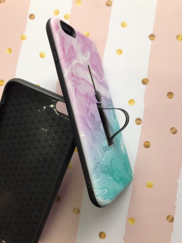 Силіконовий чохол з підставкою і кріпленням для iPhone 6+/6 Plus Мармур