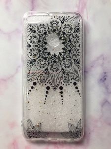 Прозорий силіконовий чохол з блискітками для Huawei Honor 7s (Квітка)