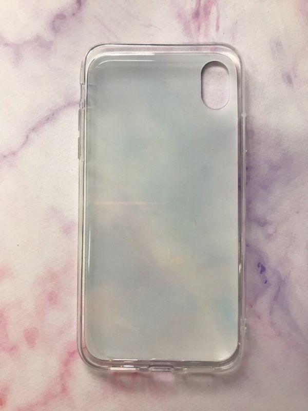 Мармуровий силіконовий чохол з блискітками для Apple iPhone XR Blue