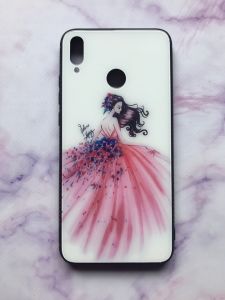 Силіконовий чохол зі скляною задньою панеллю для Huawei Honor 10 Girl