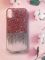 Силіконовий чохол з блискітками для Apple iPhone XR Амбре срібно-рожевий