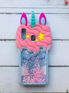 Чохол Одноріг з блискітками що переливаються на Samsung Galaxy А30 2019 / А20 2019 Єдиноріг блакитний