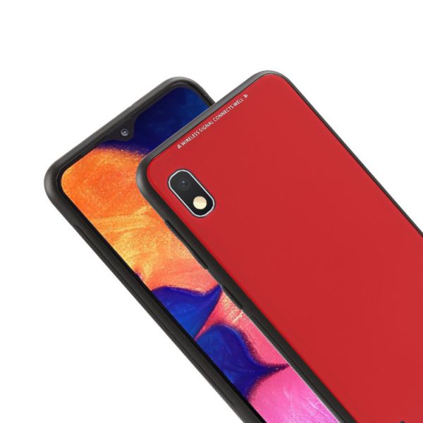 Силіконовий чохол Glass case зі скляною задньою панеллю для Samsung Galaxy А10 (2019) А105 Червоний