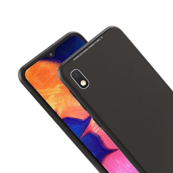 Силіконовий чохол Glass case зі скляною задньою панеллю для Samsung Galaxy А10 (2019) А105 Чорний
