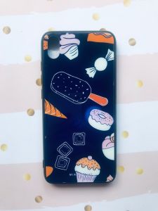 Силіконовий чохол Glass case зі скляною задньою панеллю для Xiaomi Redmi 7A Цукерки