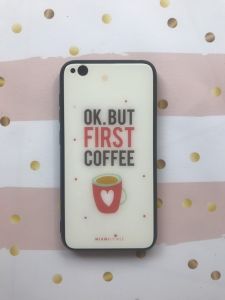 Силіконовий чохол Glass case зі скляною задньою панеллю для Xiaomi Redmi Go Кави