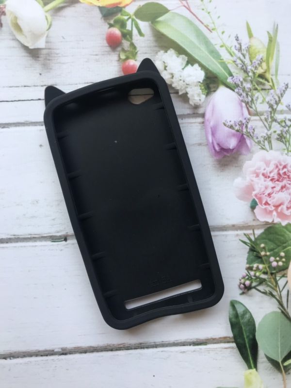 Силіконовий чохол 3D з рухливими блискітками на Xiaomi Redmi 5A Кіт Чорний
