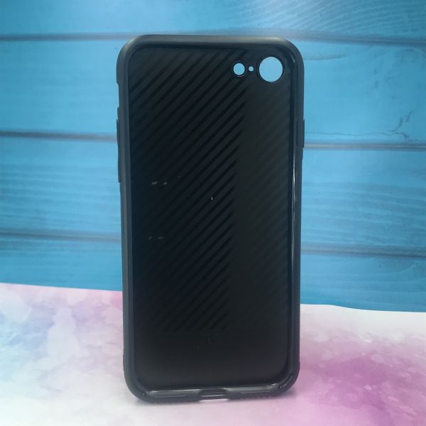 Силіконовий чохол Glass case зі скляною задньою панеллю для iPhone 7 7s 8 8s Мармур онікс