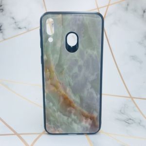 Силіконовий чохол Glass case зі скляною задньою панеллю для Samsung Galaxy M20 Онікс