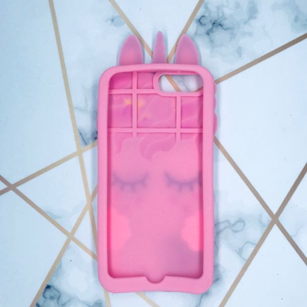Чохол силіконовий 3D для iPhone 6+/6 Plus рожевий Єдиноріг
