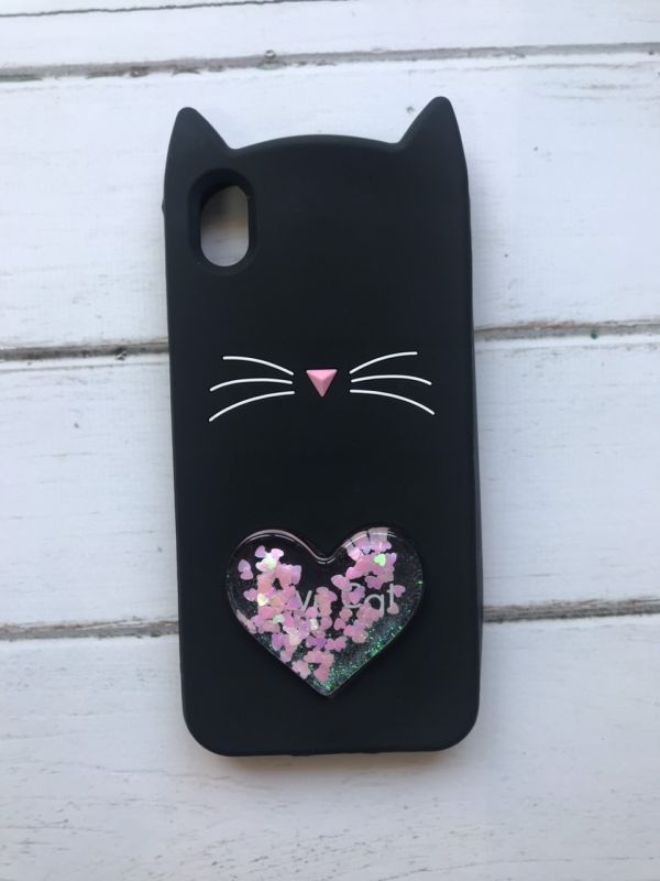 Чохол силіконовий 3D Liquid Cat для Huawei Y5 2019 Чорний