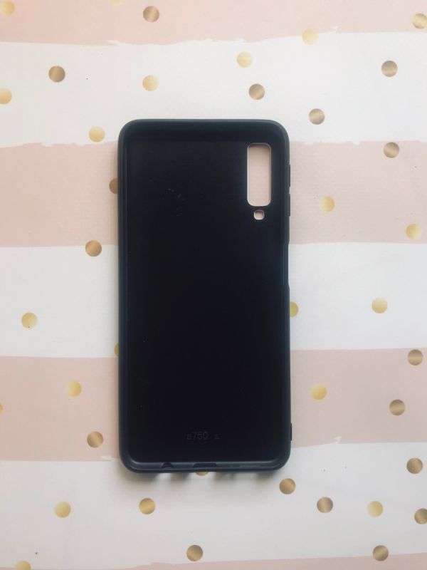 Силіконовий чохол Glass case зі скляною задньою панеллю для Samsung Galaxy A7(2018) A750 Рожевий Єдиноріг