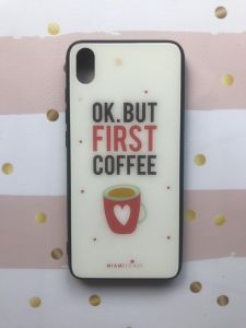 Силіконовий чохол Glass case зі скляною задньою панеллю для Xiaomi Redmi 7A Кави