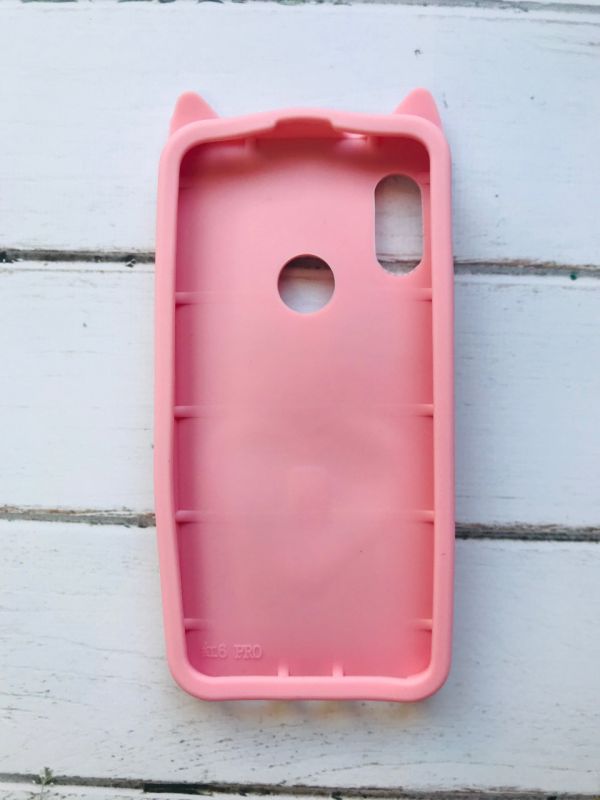 Силіконовий чохол 3D з рухливими блискітками на Xiaomi Redmi 6 Pro / A2 lite Кіт рожевий