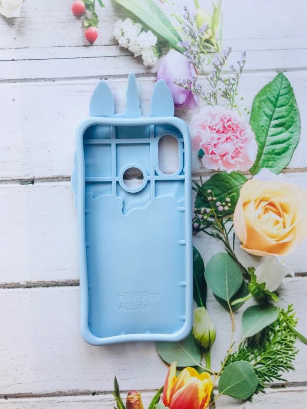 Силіконовий чохол 3D з рухливими блискітками на Xiaomi Redmi 6 Pro / A2 lite Єдиноріг блакитний