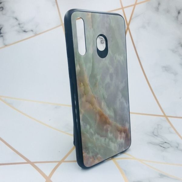 Силіконовий чохол Glass case зі скляною задньою панеллю для Samsung Galaxy M30 Мармур онікс