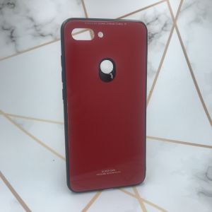 Силіконовий чохол Glass case зі скляною задньою панеллю для Xiaomi Мі 8 lite Червоний