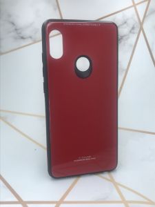 Силіконовий чохол Glass case зі скляною задньою панеллю для Xiaomi Redmi 6 Pro / A2 lite Червоний