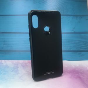 Силіконовий чохол Glass case зі скляною задньою панеллю для Xiaomi Redmi 6 Pro / A2 lite Чорний