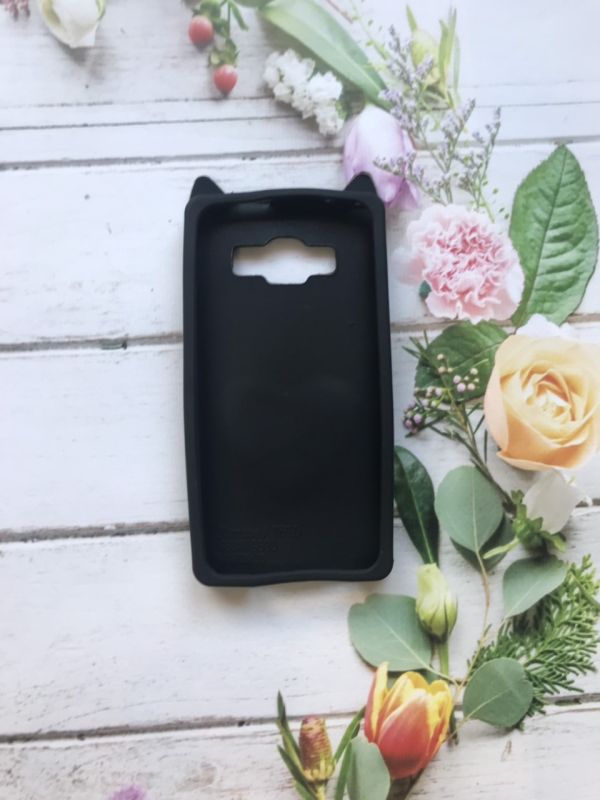 Чохол силіконовий 3D Case з рухливими блискітками на Samsung Galaxy Grand Prime G530 / J2 Prime Кіт чорний