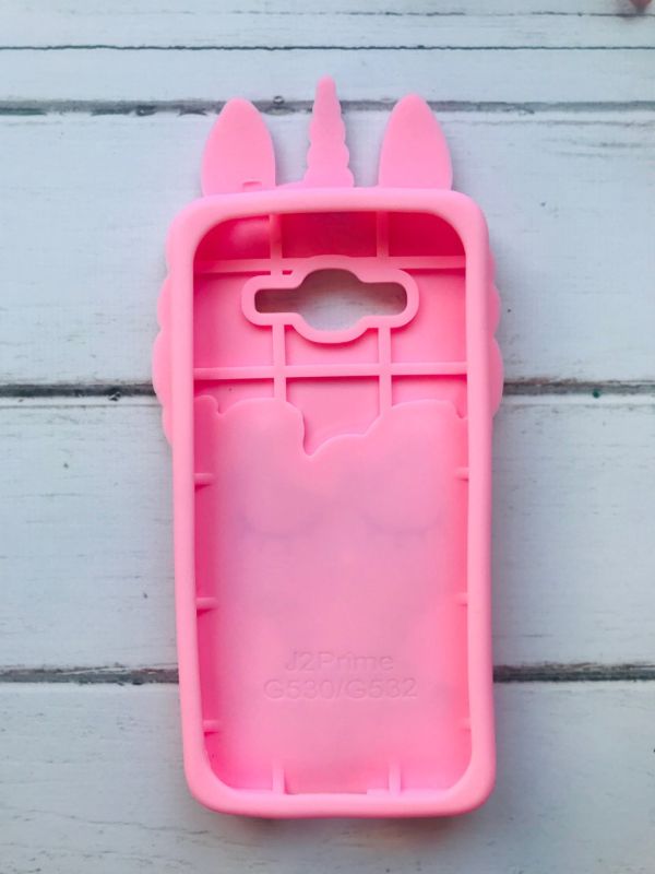 Чохол силіконовий 3D Case з блискітками для Samsung Galaxy Grand Prime G530 / J2 Prime рожевий Єдиноріг