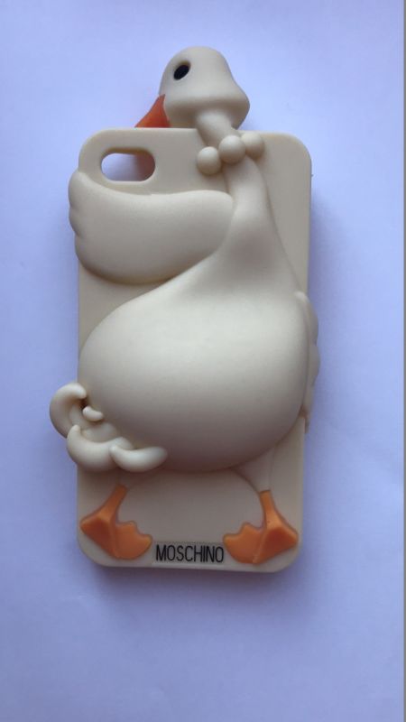 Чохол силіконовий 3D Case для iPhone 4/4s Гусак бежевий