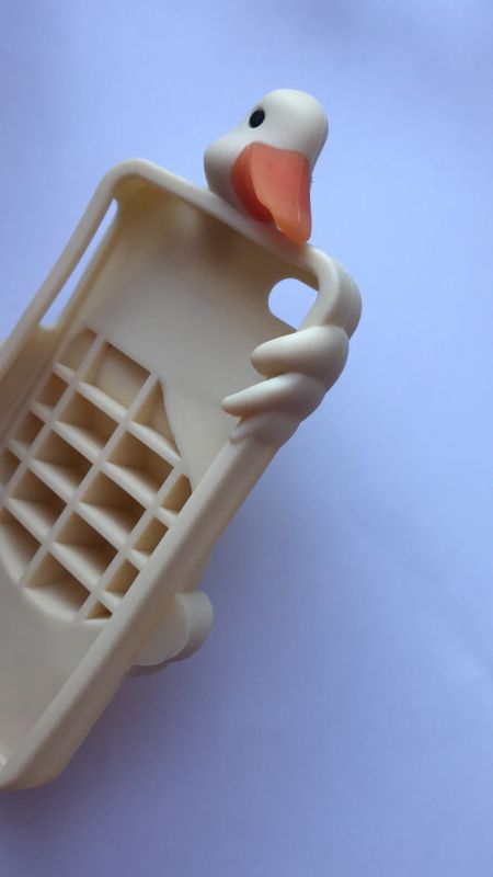 Чохол силіконовий 3D Case для iPhone 4/4s Гусак бежевий