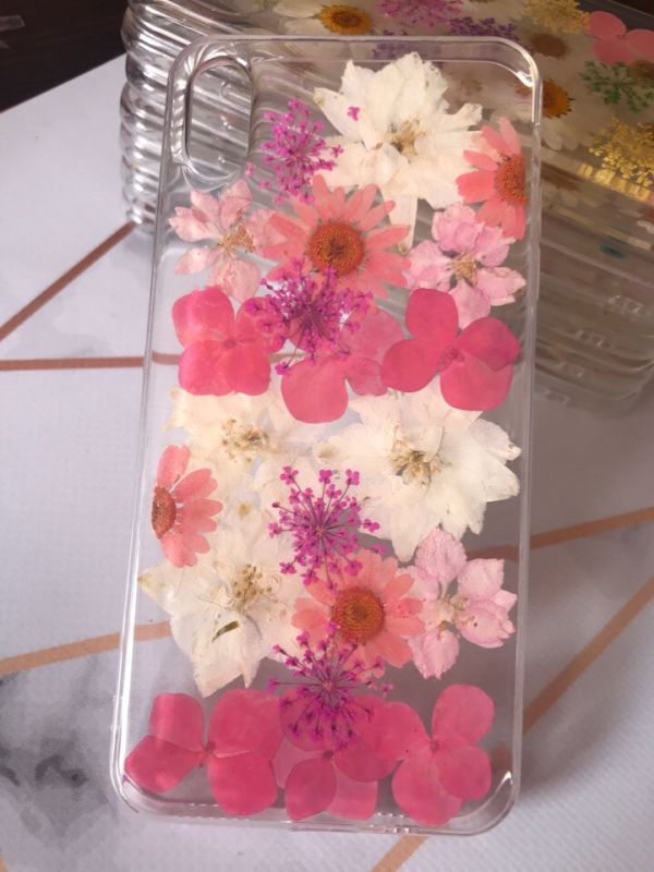 Силіконовий чохол "Гербарій" для iPhone XS MAX Рожеві пелюстки