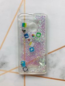 Прозорий силіконовий чохол з плаваючими іконками додатків для Xiaomi Redmi 6 Срібло