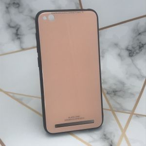 Силіконовий чохол Glass case зі скляною задньою панеллю для Xiaomi Redmi 5A Рожевий