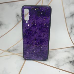 Силіконовий чохол з блискітками для Samsung Galaxy A7(2018) A750 Фіолетовий