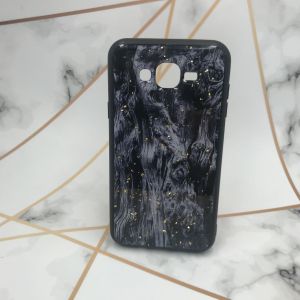 Силіконовий чохол з блискітками для SAMSUNG Galaxy J7 Чорний