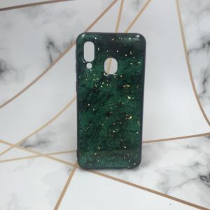 Силіконовий чохол з блискітками для Samsung Galaxy А40 (2019) А405 Зелений