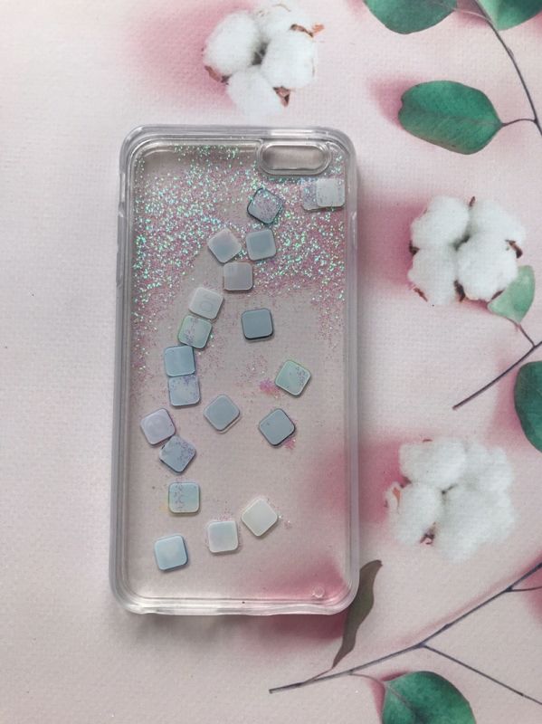 Прозорий силіконовий чохол з плаваючими іконками додатків для iPhone 6+/6 Plus Срібло
