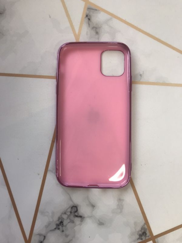 Силіконовий глянцевий чохол з логотипом для Apple iPhone 11 (6,1) Рожевий