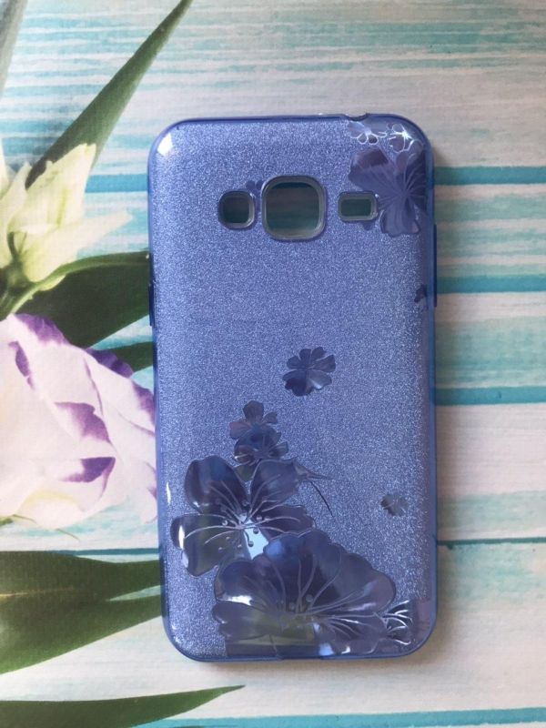 Силіконовий чохол Shine Silicone Case Samsung Galaxy Grand Prime G530 / J2 Prime Блакитний з квітами