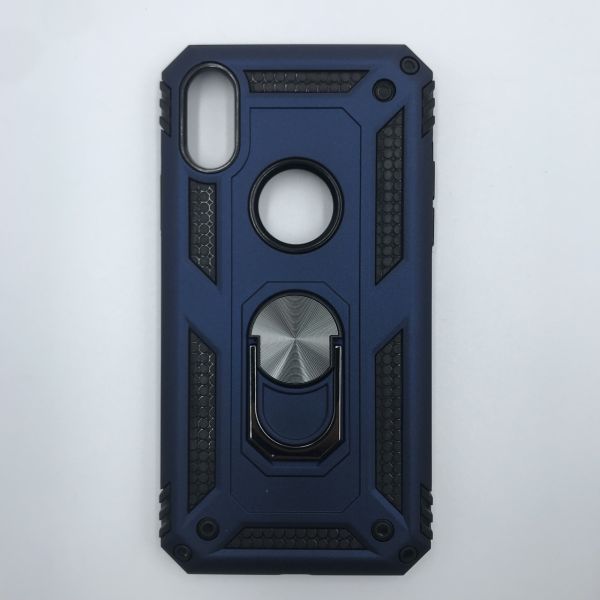 Силіконовий чохол Hard Defence Series з кільцем-підставкою для iPhone X/XS Синій
