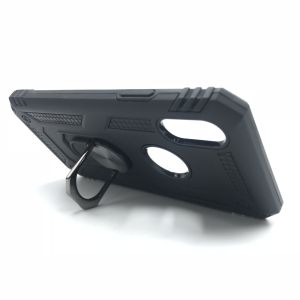 Силіконовий чохол Hard Defence Series з кільцем-підставкою для iPhone X/XS Чорний