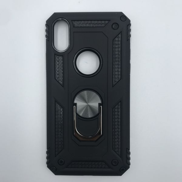 Силіконовий чохол Hard Defence Series з кільцем-підставкою для iPhone X/XS Чорний