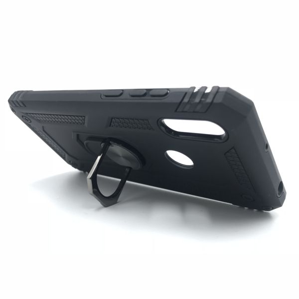 Силіконовий чохол Hard Defence Series з кільцем-підставкою для Huawei Y6 2019 Чорний