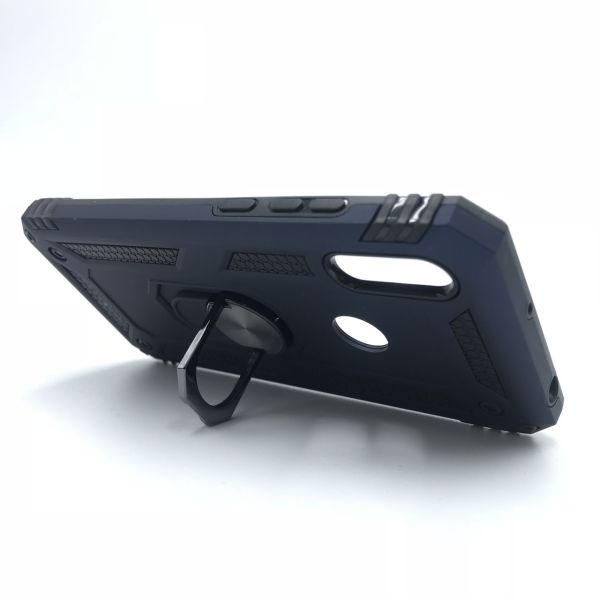 Силіконовий чохол Hard Defence Series з кільцем-підставкою для Huawei Y6 2019 Синій