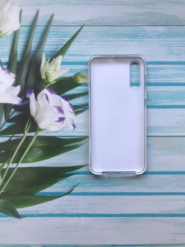 Силіконовий чохол Shine Silicone Case для Samsung Galaxy A50 2019 A505F Срібний з квітами