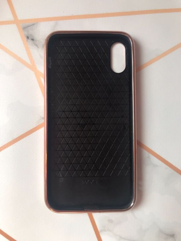 Силіконовий чохол Glass case зі скляною задньою панеллю і бампером для iPhone X / Xs Пудра