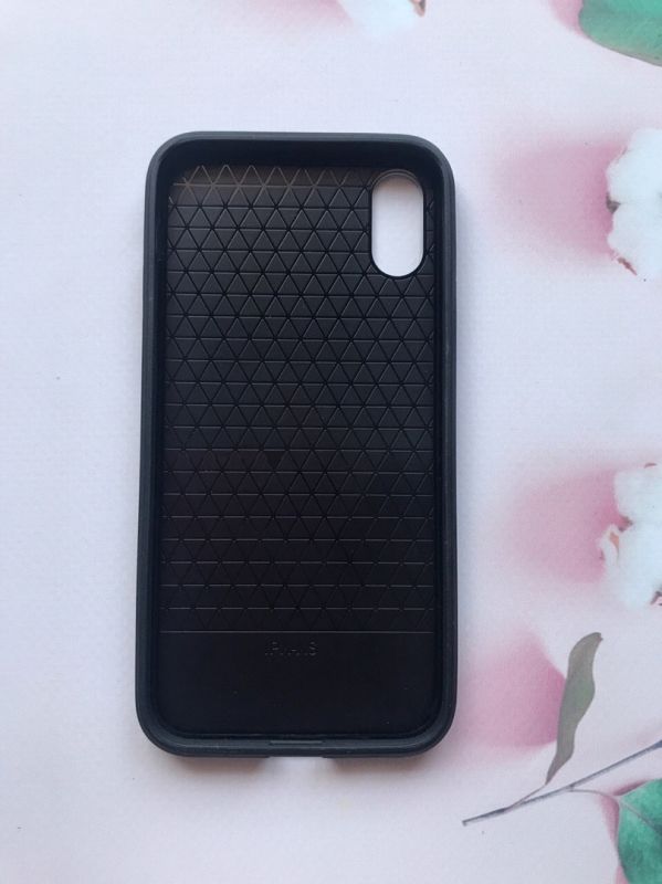 Силіконовий чохол Glass case зі скляною задньою панеллю і бампером для iPhone X / Xs Космічний апарат