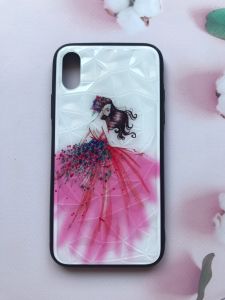 Силіконовий чохол "Стільні ромби" для Apple iPhone X/Xs Дівчина в платті